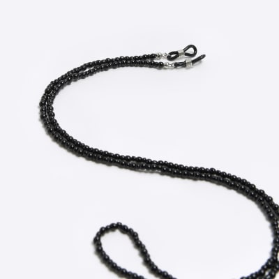 Black beaded glasses chain River Island