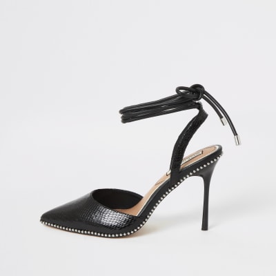 river island black court shoes