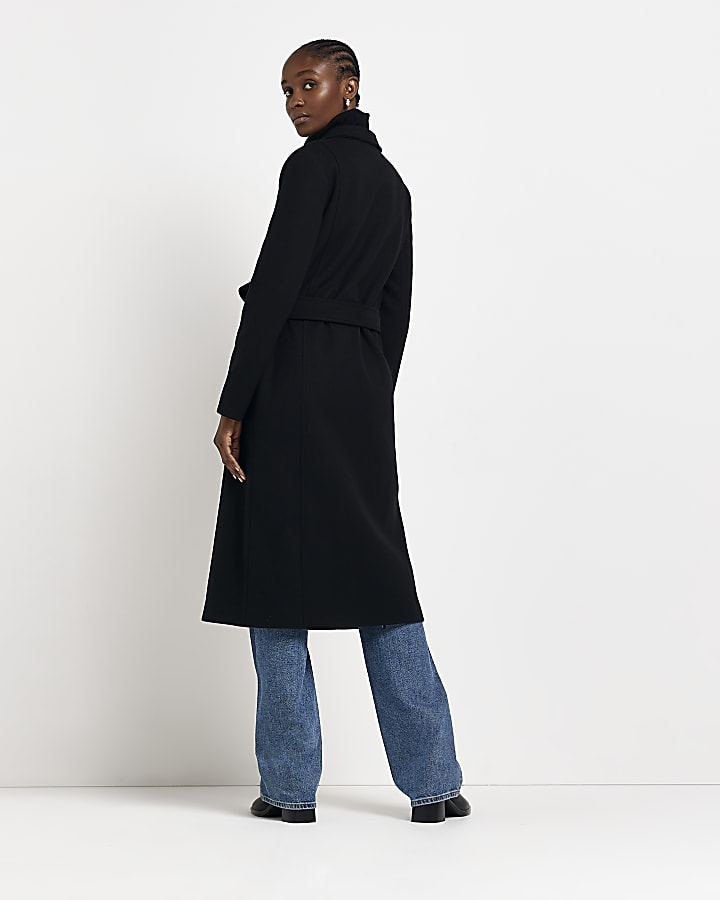 Black belted longline coat