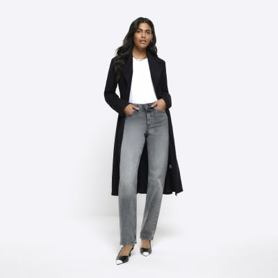Black Belted Trench Coat | River Island