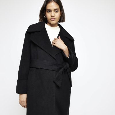 Belted wrap 2025 coat black