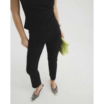 Black Bengaline Kickflare Trousers