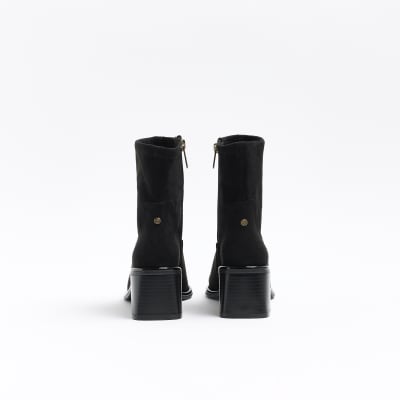 hiker block heel ankle boots