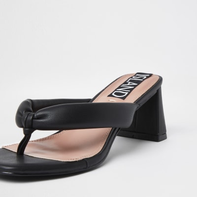 Black block heel sandals