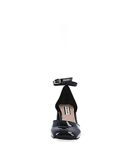 360 degree animation of product Black block heeled court shoes frame-21