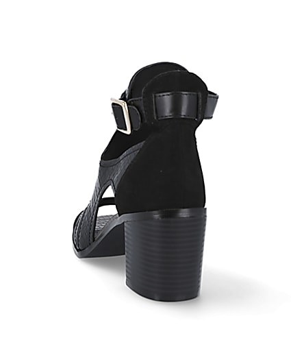 360 degree animation of product Black block heeled shoe boots frame-8