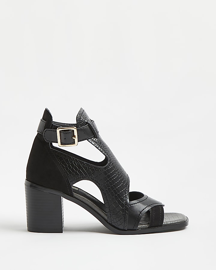 Black block heeled shoe boots