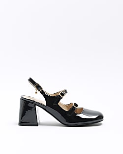 Black block heeled shoes
