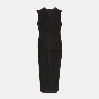 Black bodycon midi dress