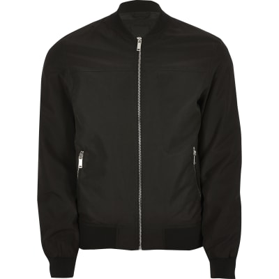 Black Bomber Jacket River Island