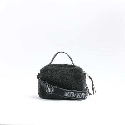 Bimba Y Lola LB Maxi Logo Small Padded Nylon Shoulder Bag Black