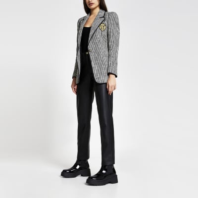 river island black boucle jacket