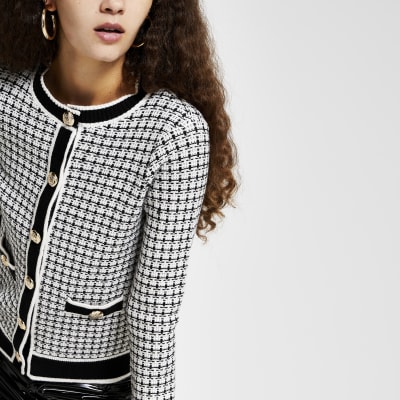 black boucle cardigan