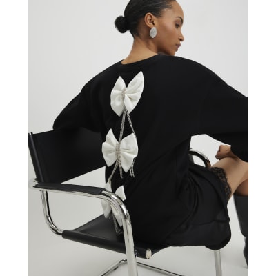 Black Bow Back Sweatshirt