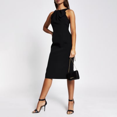 river island black bow dress