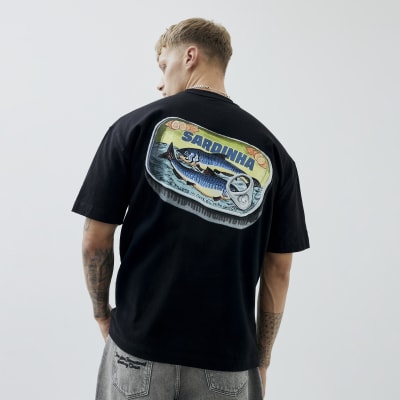 Black Boxy Fit Sardine Tin T-Shirt