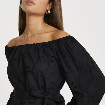 river island black bardot