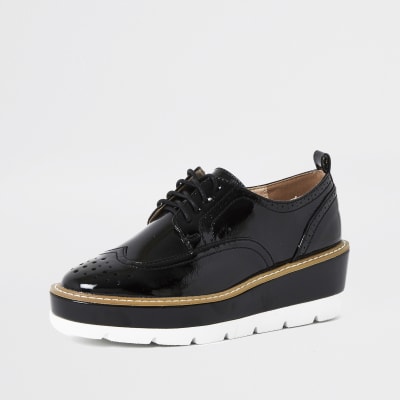 black lace up platform sneakers