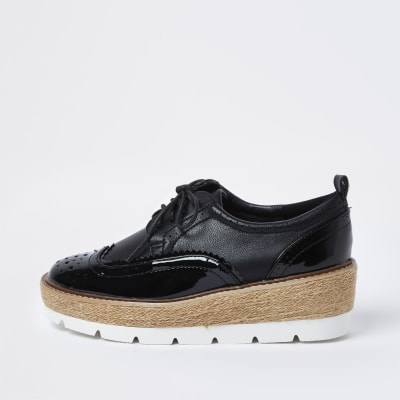 black wedge trainers river island