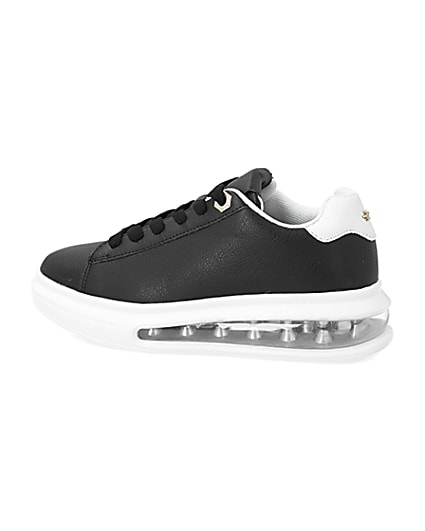 360 degree animation of product Black bubble lace up outsole trainers frame-4