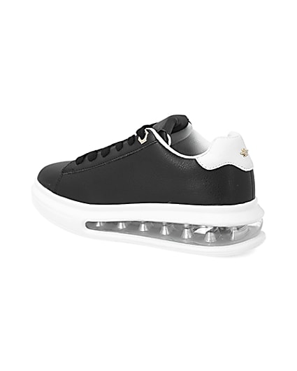 360 degree animation of product Black bubble lace up outsole trainers frame-5