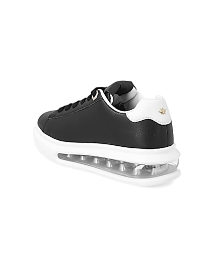 360 degree animation of product Black bubble lace up outsole trainers frame-6