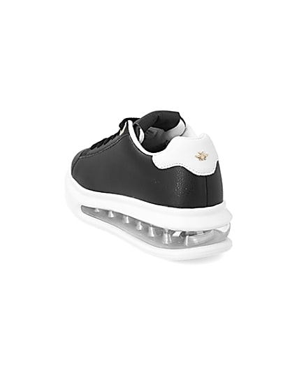 360 degree animation of product Black bubble lace up outsole trainers frame-7