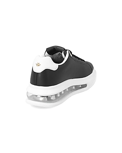 360 degree animation of product Black bubble lace up outsole trainers frame-11