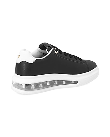 360 degree animation of product Black bubble lace up outsole trainers frame-13