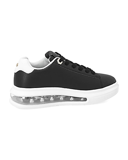 360 degree animation of product Black bubble lace up outsole trainers frame-14