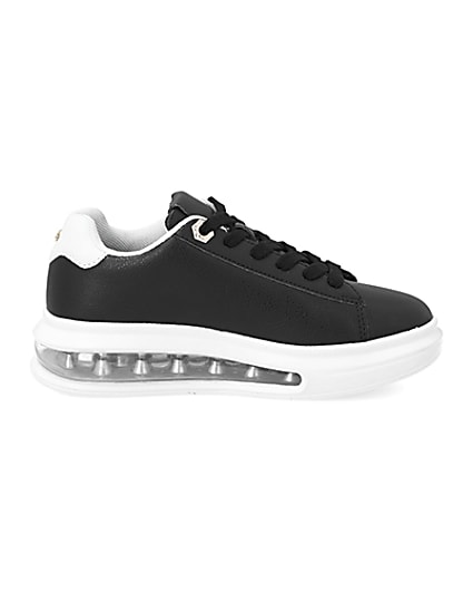 360 degree animation of product Black bubble lace up outsole trainers frame-15