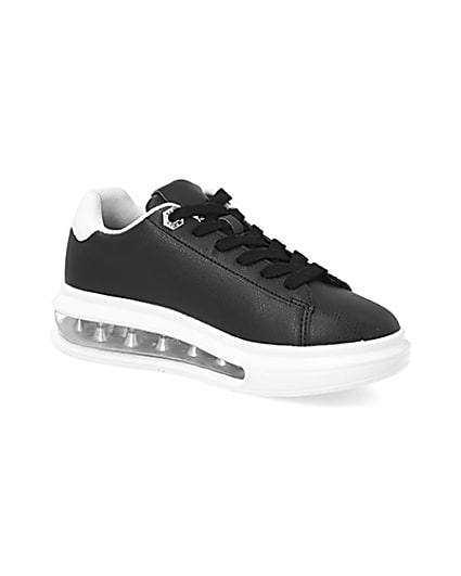 360 degree animation of product Black bubble lace up outsole trainers frame-17