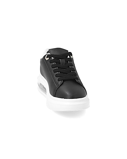 360 degree animation of product Black bubble lace up outsole trainers frame-20