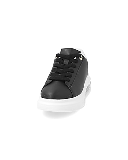 360 degree animation of product Black bubble lace up outsole trainers frame-22