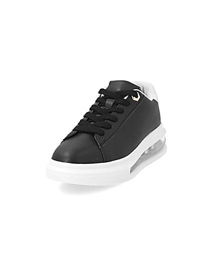 360 degree animation of product Black bubble lace up outsole trainers frame-23