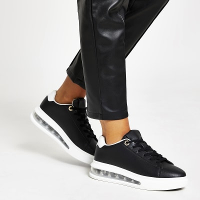 black bubble sole trainers