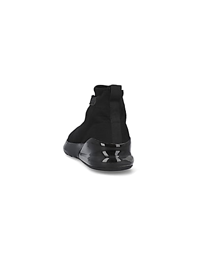 360 degree animation of product Black bubble sole knitted sock trainers frame-8