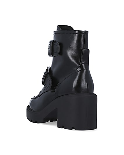 360 degree animation of product Black buckle biker boots frame-7