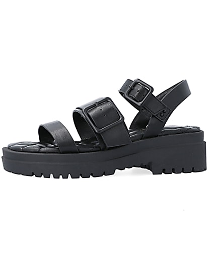 360 degree animation of product Black buckle dad sandals frame-2
