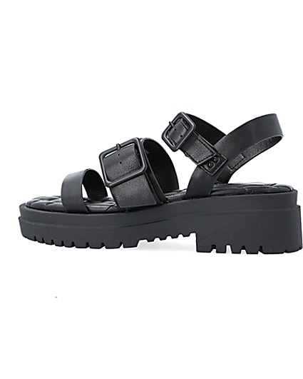 360 degree animation of product Black buckle dad sandals frame-4