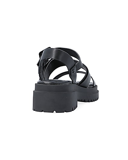 360 degree animation of product Black buckle dad sandals frame-10