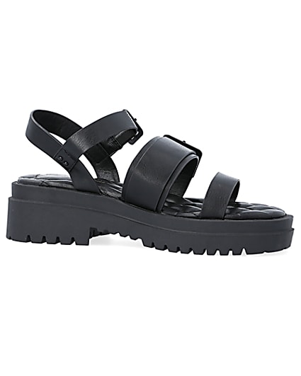 360 degree animation of product Black buckle dad sandals frame-16