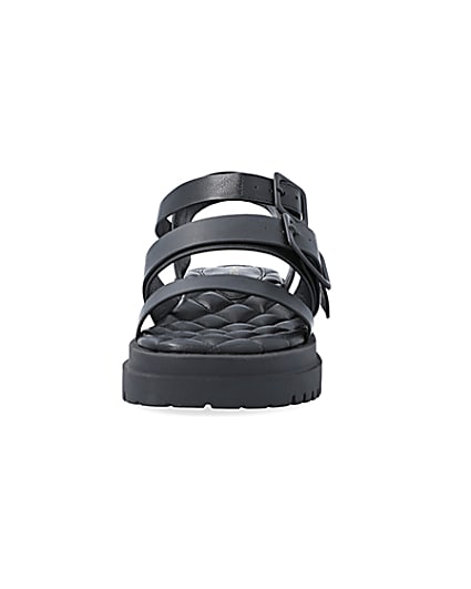 360 degree animation of product Black buckle dad sandals frame-21
