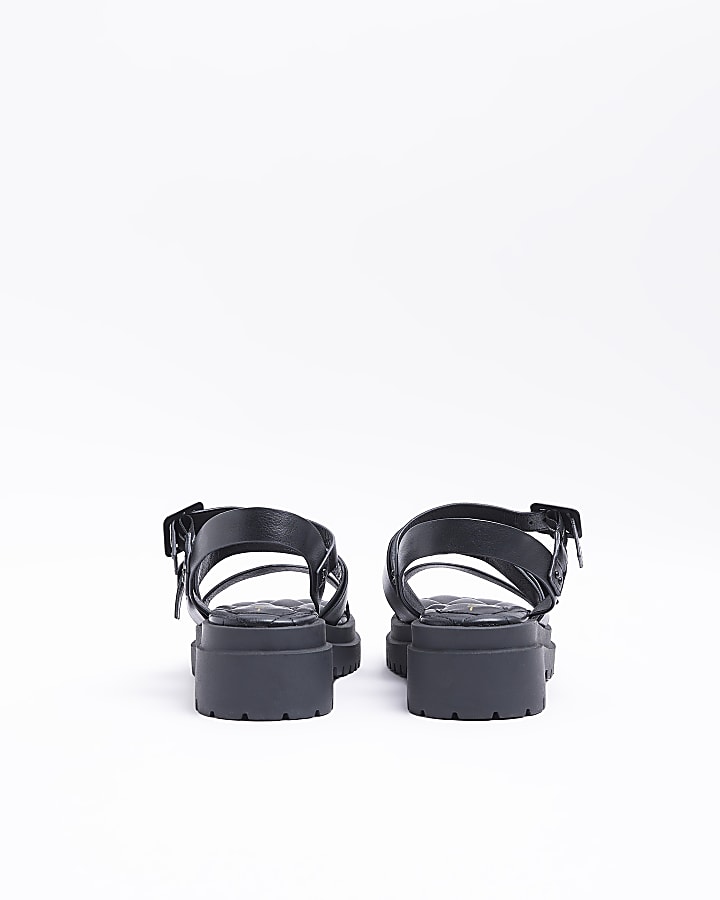 Black buckle dad sandals