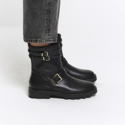 Womens biker boots river island sale