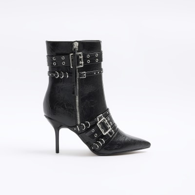 Ankle boots with on sale studs and buckles