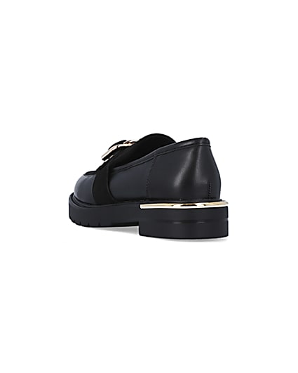 360 degree animation of product Black buckle loafers frame-7