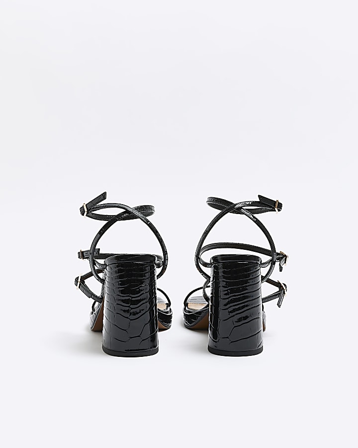 Black buckle platform sandals