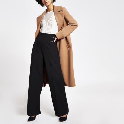 high waisted buckle trousers