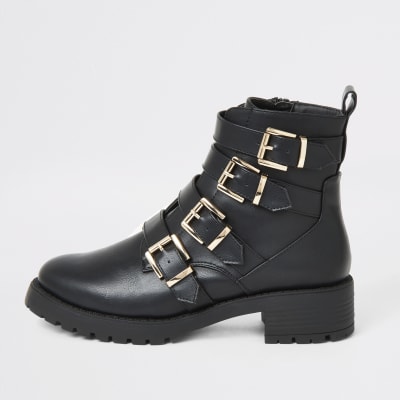 ankle boots with straps and buckles